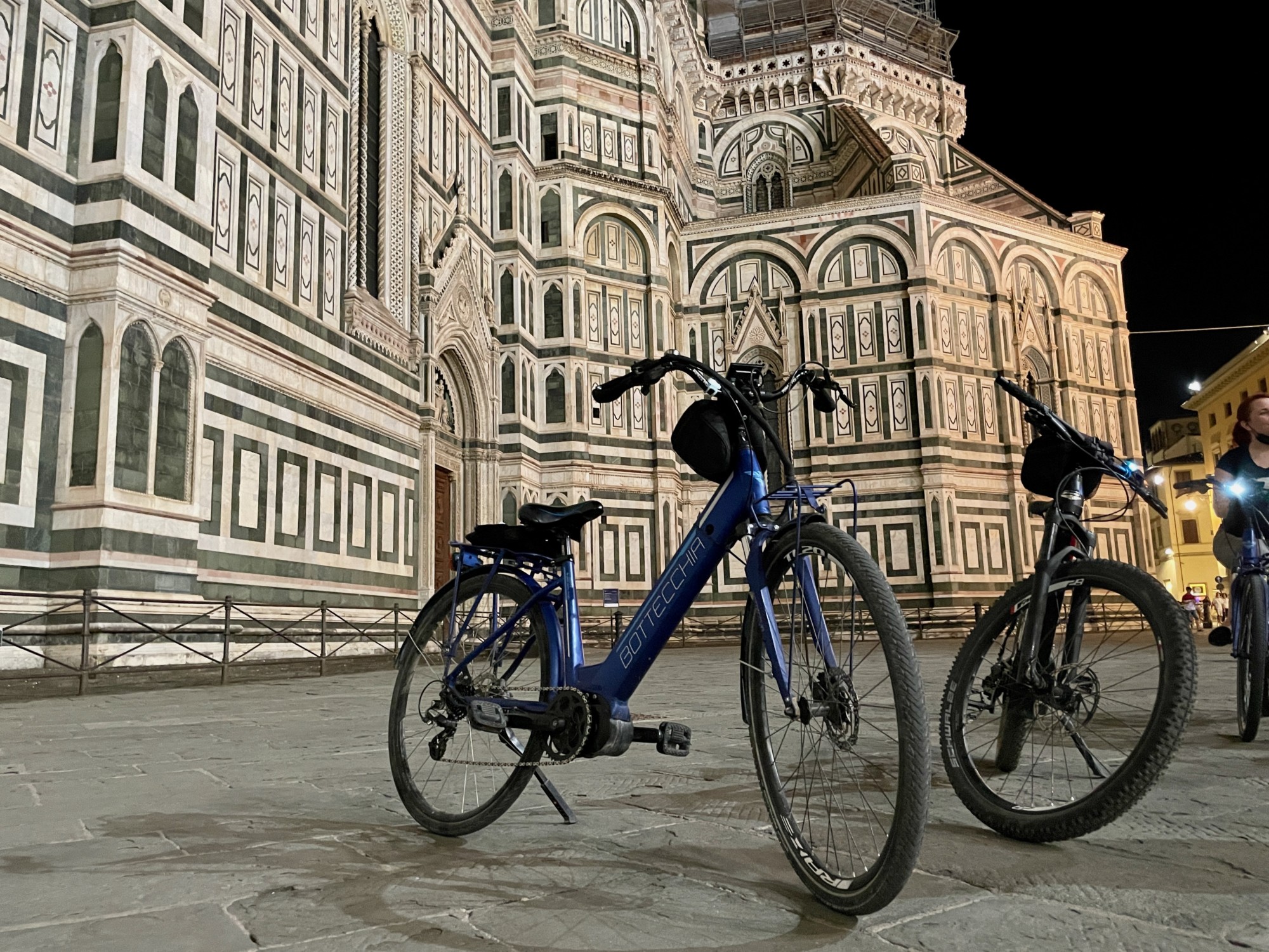 Ebike at Duomo in Florence Italy at night